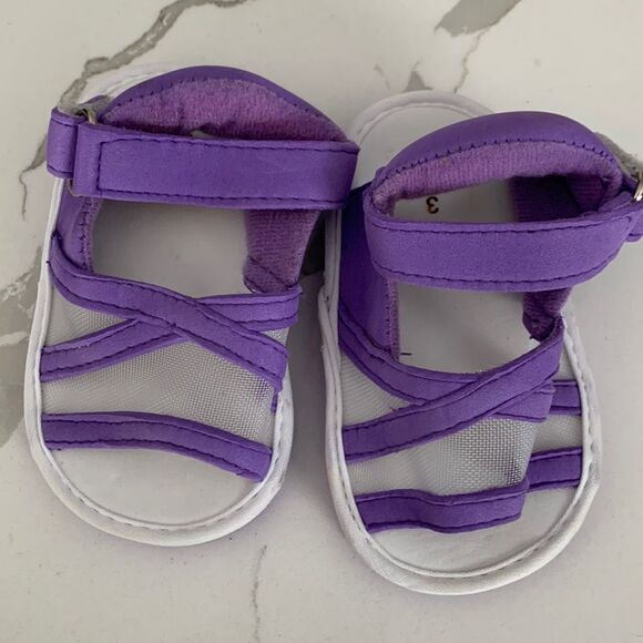 Purple Slip on Mesh Foam Toddler Girls Beach Sandals - Picture 1 of 7